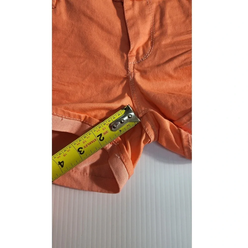Y2K Levi's Orange Denim Shorts Cuffed Hem Casual Summer Size 11